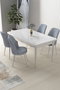 Hanah Home Juego de Mesa y Sillas de Comedor de 5 Piezas Blanco y Gris